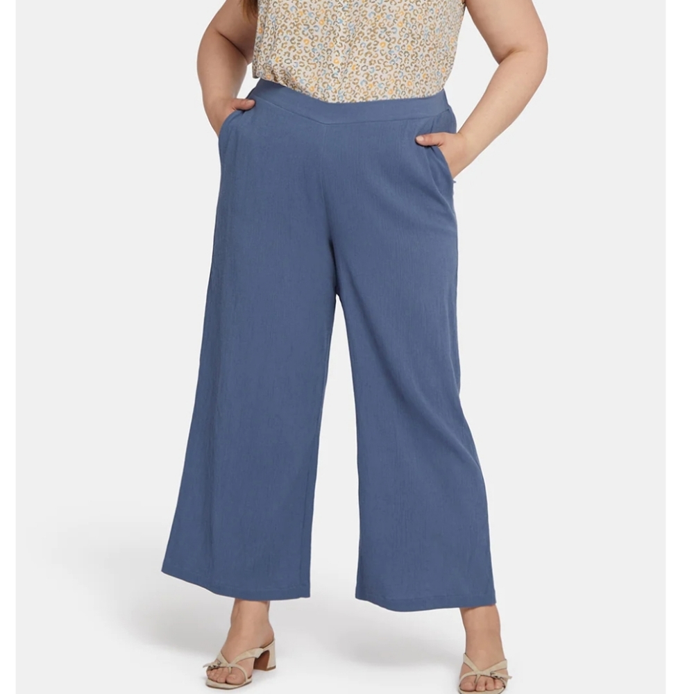 NYDJ Straight Pull-On Pants In Plus SizeIn Cotton Gauze